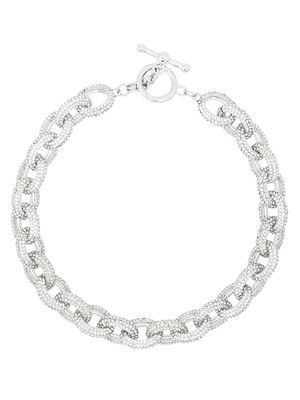Kenneth Jay Lane crystal-embellished oval-chain necklace - Silver