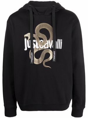 Just Cavalli snake logo hoodie - Black