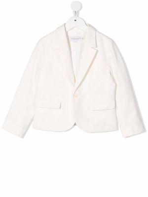Bonpoint single-breasted linen-blend blazer - White