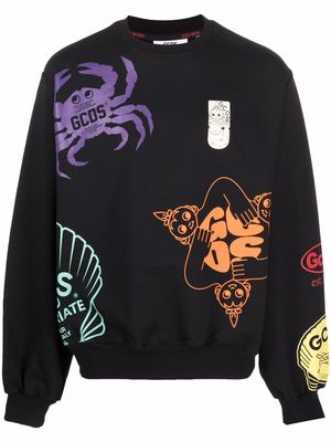 Gcds graphic print sweatshirt - Black