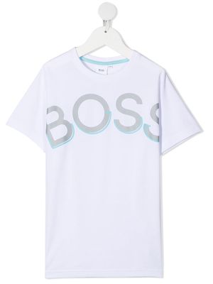 BOSS Kidswear logo-print round-neck T-shirt - White