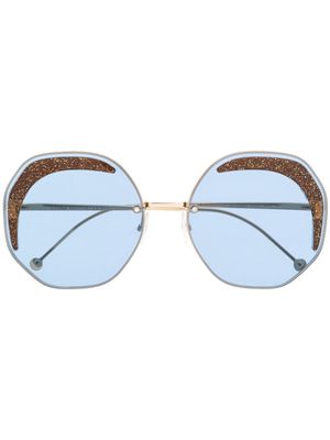 Fendi Eyewear oversized geometric sunglasses - Blue