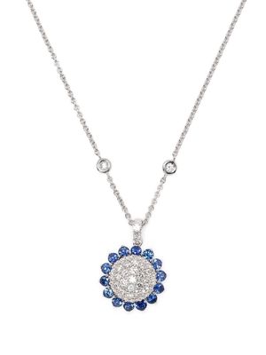 LEO PIZZO 18kt white gold diamond sapphire Aurora necklace - Silver