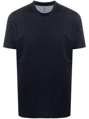 Brunello Cucinelli cotton V-neck T-shirt - Blue