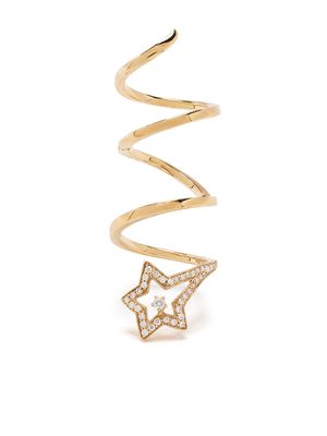 Stefere 18kt yellow gold diamond star ring
