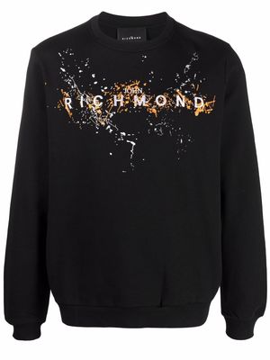 John Richmond logo-embroidered sweater - Black