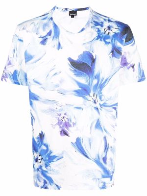 Just Cavalli painted floral-print T-shirt - White