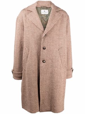 ETRO chevron-knit wool coat - Neutrals