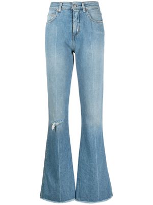 Golden Goose distressed flared jeans - Blue