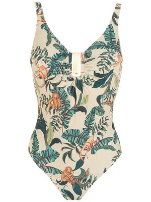 Lygia & Nanny Mirassol leaf-print swimsuit - Neutrals