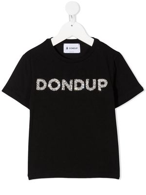 DONDUP KIDS bead-embellished logo T-shirt - Black