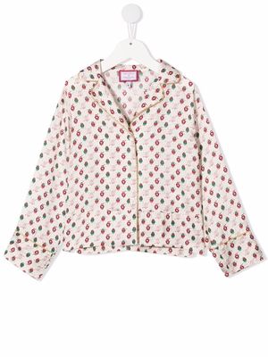Simonetta embroidered button-down shirt - Neutrals