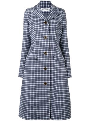 JW Anderson gingham check single-breasted coat - Blue