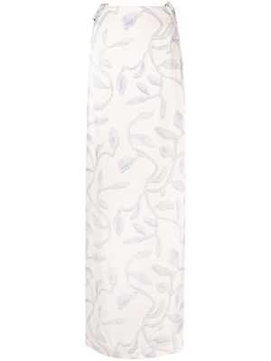 Jacquemus leaves-pattern long skirt - Neutrals