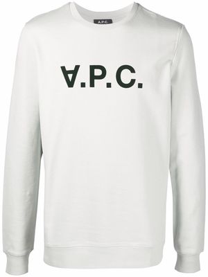 A.P.C. logo-print cotton sweater - Green