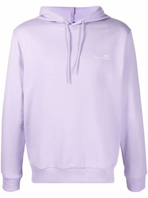 A.P.C. logo-print hoodie - Purple