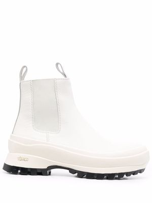 Jil Sander ridged-sole ankle boots - White