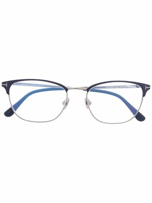 TOM FORD Eyewear polished-effect square-frame glasses - Blue