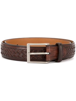 Magnanni woven-leather belt - Brown