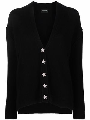 Zadig&Voltaire star button cashmere cardigan - Black