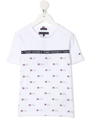 Tommy Hilfiger Junior logo-print organic cotton T-shirt - White