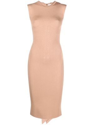AZ FACTORY MyBody high-neck bow dress - Neutrals