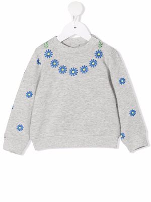 Stella McCartney Kids floral-embroidered sweatshirt - Grey