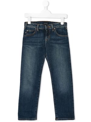 Emporio Armani Kids straight leg denim jeans - Blue