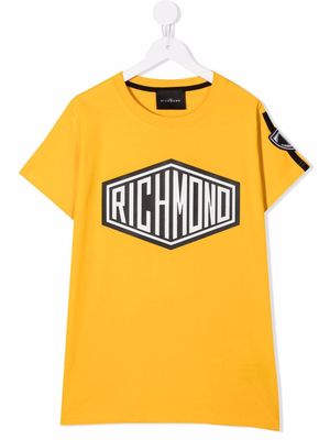 John Richmond Junior TEEN logo-print T-shirt - Yellow