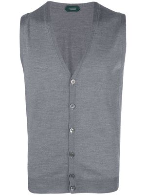 Zanone sleeveless cardigan - Grey