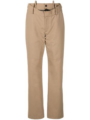Delada raw-edge rip front trousers - Neutrals