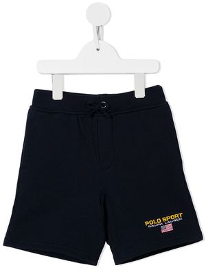 Ralph Lauren Kids logo-embroidered jersey track shorts - Blue