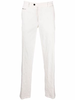 Philipp Plein embroidered skull trousers - White