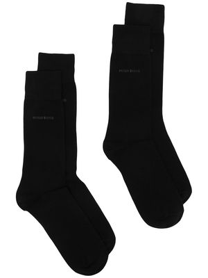 BOSS logo-print socks - Black