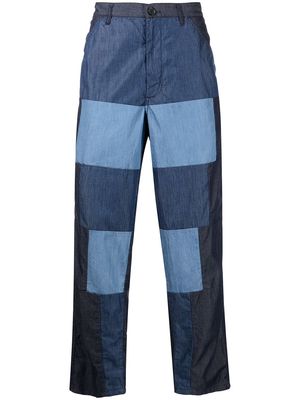 Comme Des Garçons Shirt patchwork-style denim trousers - Blue