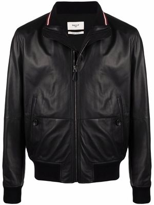Bally zipped-up leather jacket - Black