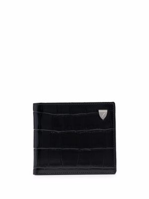 Aspinal Of London croc-effect bi-fold wallet - Black