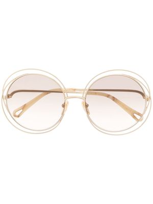Chloé Eyewear oversized-round frame sunglasses - Gold