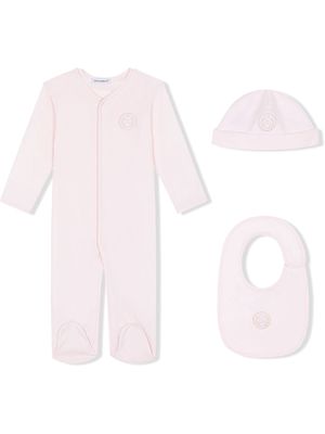 Dolce & Gabbana Kids DG laurel-patch three-piece pajama set - Pink
