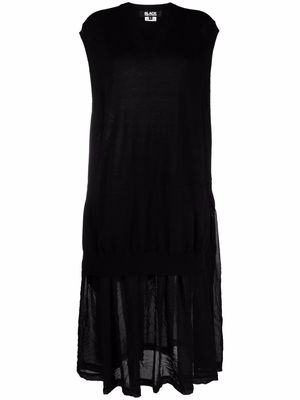 Black Comme Des Garçons sleeveless knitted midi dress