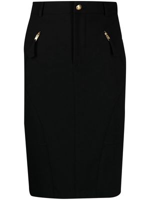 Boutique Moschino zip-detail midi skirt - Black