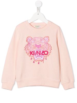 Kenzo Kids embroidered tiger head sweatshirt - Pink