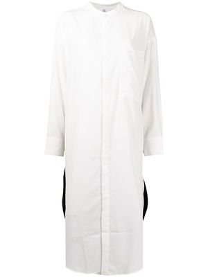 Y's colour-block panelled longline shirt - White