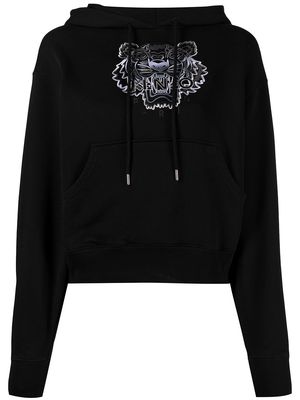 Kenzo Tiger-motif embroidered hoodie - Black