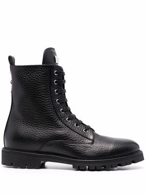 Philipp Plein star-studded leather boots - Black