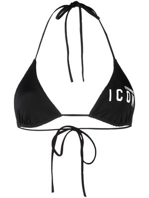 Dsquared2 logo-print halterneck bikini top - Black