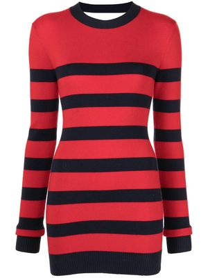 Monse striped cut-out knit dress - Red