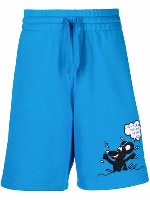 Moschino mouse animal-patch shorts - Blue
