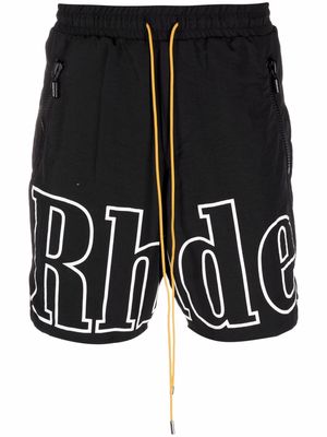 Rhude logo-print drawstring shorts - Black