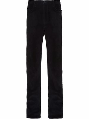 Prada velvet straight-leg jeans - Black